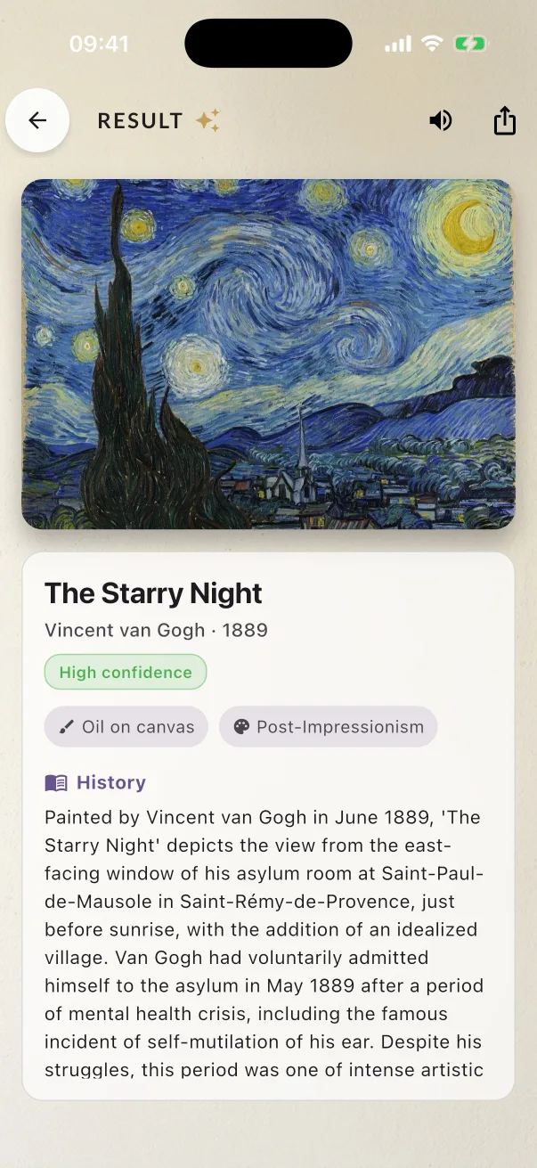 Scan result for The Starry Night by Vincent van Gogh